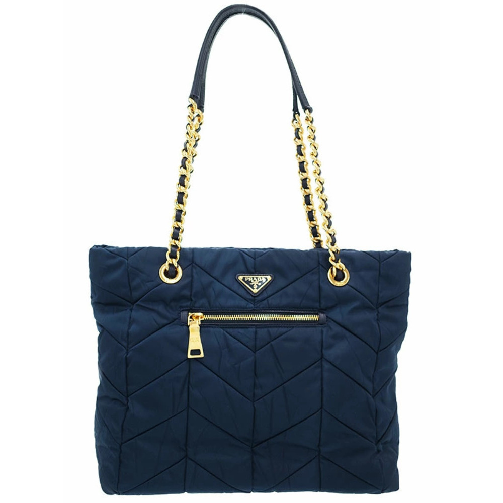 Prada quilted chain Shoulder Bag tote Blue